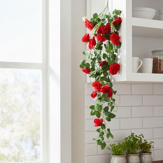 Imaginea din Floare artificială curgătoare 90 cm -  roșie