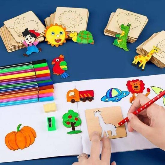 Imaginea din Set din lemn pentru desen, 100 bucăți