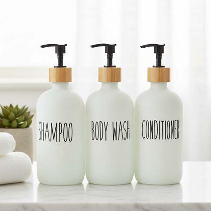 Imaginea din Dozatoare pentru baie pentru șampon, balsam de păr și gel de duș