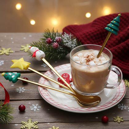 Imaginea din Set de lingurițe de Crăciun în cutie cadou, 4 buc.