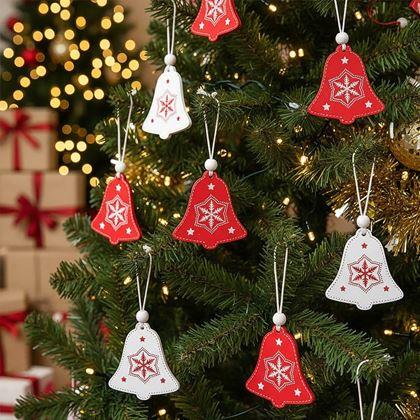 Imaginea din Set de ornamente din lemn 12 bucăți - clopoței