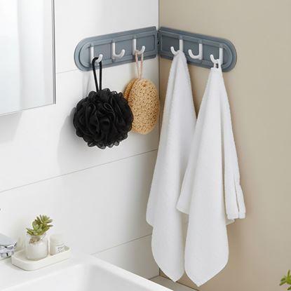 Imaginea Cuier colțar autoadeziv cu 6 cârlige