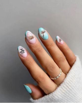 Imaginea din Set de autocolante pentru unghii - 79 bucăți flori de câmp