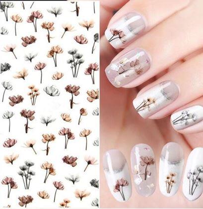 Imaginea din Set de autocolante pentru unghii - 79 bucăți flori de câmp