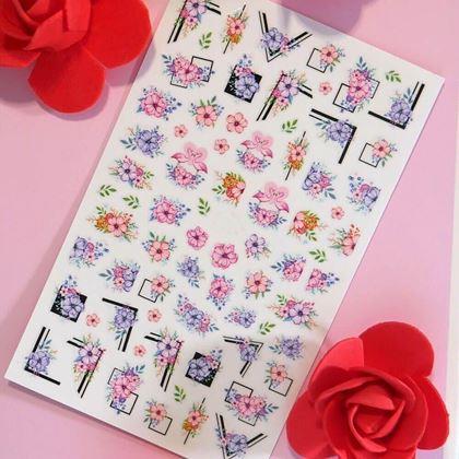Imaginea din Set de autocolante pentru unghii - 71 bucăți flori