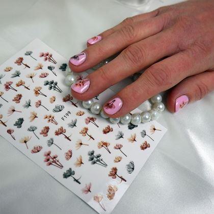 Imaginea din Set de autocolante pentru unghii - 79 bucăți flori de câmp