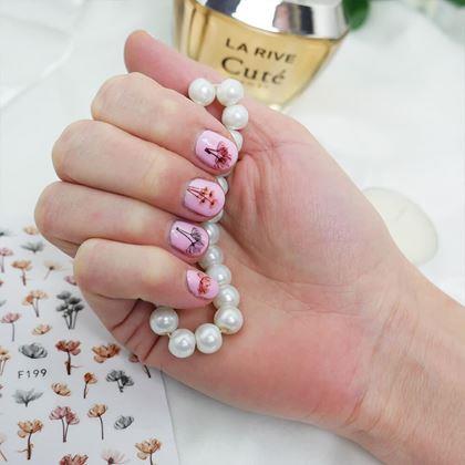 Imaginea din Set de autocolante pentru unghii - 79 bucăți flori de câmp