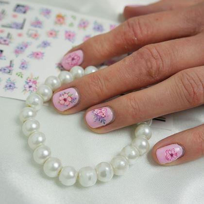 Imaginea din Set de autocolante pentru unghii - 71 bucăți flori