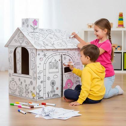 Imaginea din Căsuță pentru copii de colorat cu carioci 60,5 x 48 x 70 cm