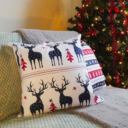 Imaginea din Husă de pernă de Crăciun 40x40 cm  -  reni