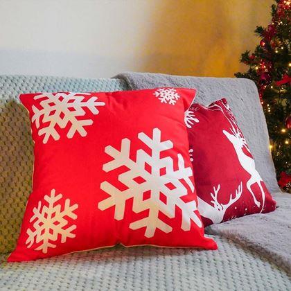 Imaginea din Husă de pernă de Crăciun 40x40 cm  -  fulgi de zăpadă