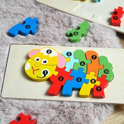 Imaginea din Puzzle din lemn cu numere  -  oaie