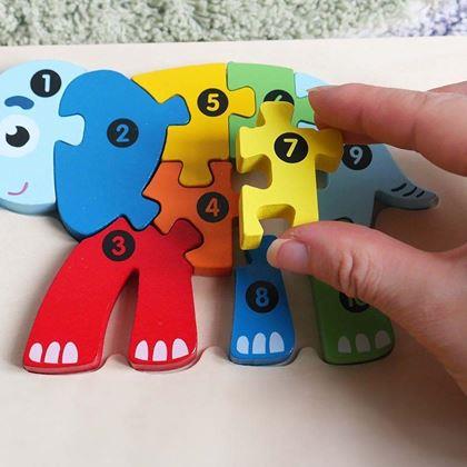 Imaginea din Puzzle din lemn cu numere  -  oaie