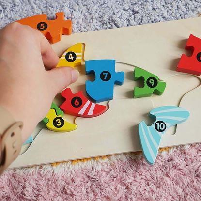Imaginea Puzzle din lemn cu numere 