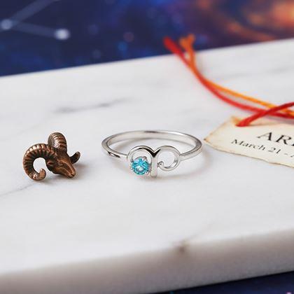 Imaginea din Inel ajustabil cu semn zodiacal - berbec