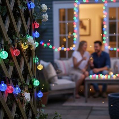 Imaginea din Iluminat decorativ solar colorat, 30 becuri, 4,4 m