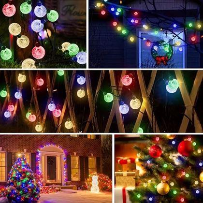 Imaginea din Iluminat decorativ solar colorat, 30 becuri, 4,4 m