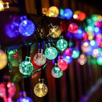 Imaginea din Iluminat decorativ solar colorat, 30 becuri, 4,4 m