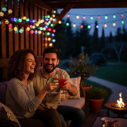 Imaginea Iluminat decorativ solar colorat, 30 becuri, 4,4 m