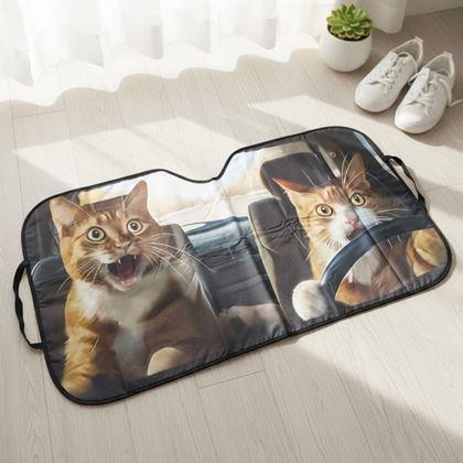 Imaginea din Parasolar auto cu ventuze - pisici