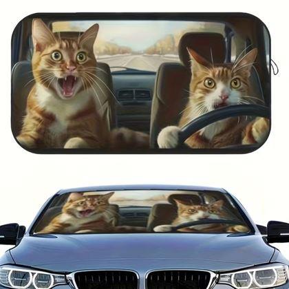 Imaginea din Parasolar auto cu ventuze - pisici