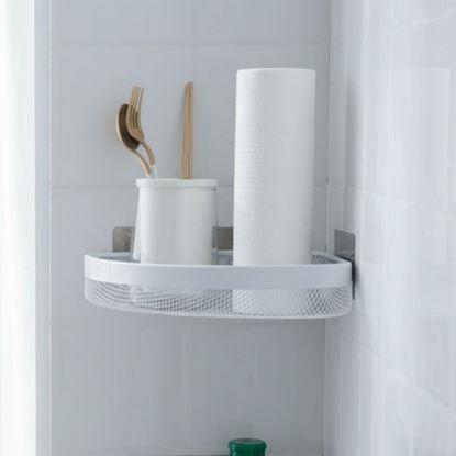 Imaginea Etajeră metalică de colț cu montare adezivă