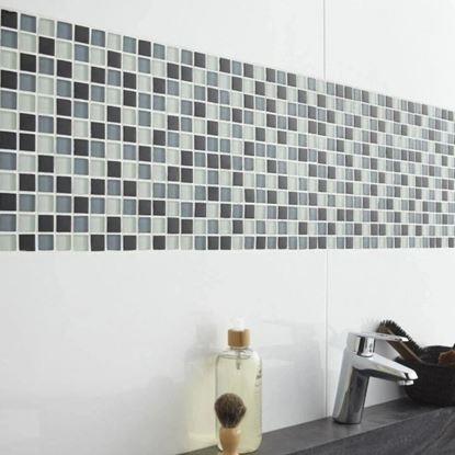 Imaginea Mozaic de sticla pe grila 30 x 30 cm - alb
