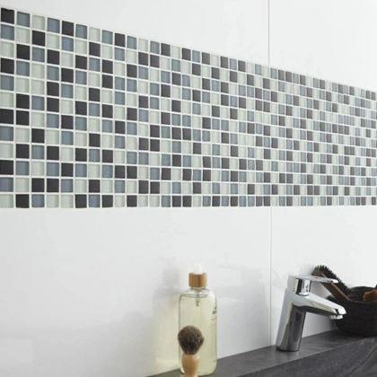 Imaginea din Mozaic de sticla pe grila 30 x 30 cm - alb - negru