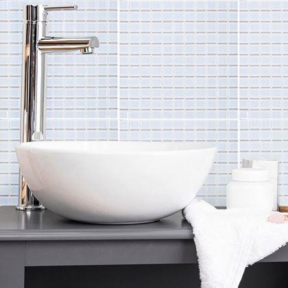 Imaginea din Mozaic de sticla pe grila 30 x 30 cm - alb -  alb