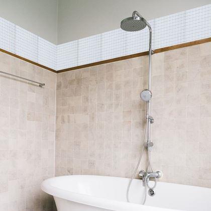 Imaginea din Mozaic de sticla pe grila 30 x 30 cm - alb -  alb