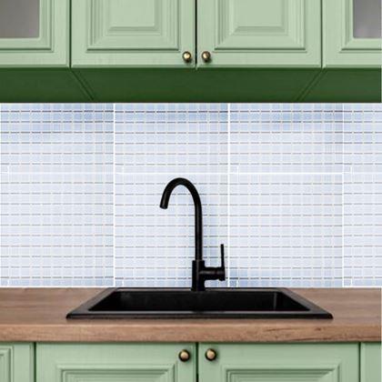 Imaginea din Mozaic de sticla pe grila 30 x 30 cm - alb -  alb