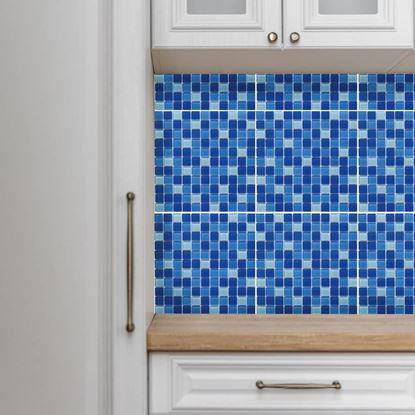 Imaginea Mozaic de sticla pe grila 30 x 30 cm - alb