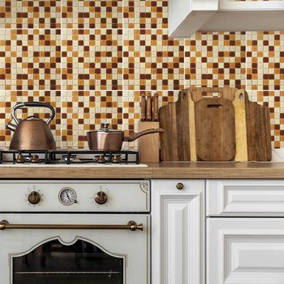 Imaginea Mozaic de sticla pe grila 30 x 30 cm - alb