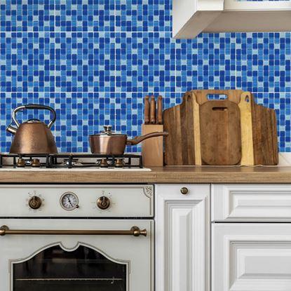 Imaginea Mozaic de sticla pe grila 30 x 30 cm - alb