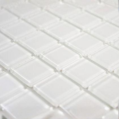 Imaginea din Mozaic de sticla pe grila 30 x 30 cm - alb -  alb