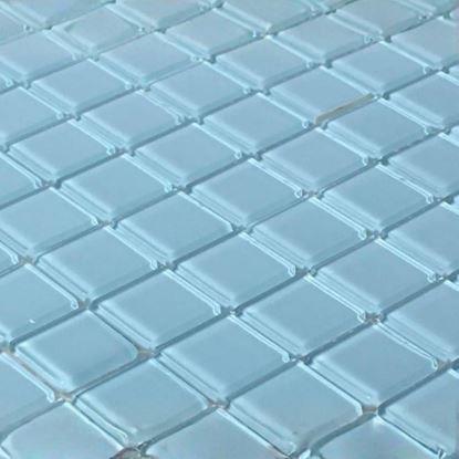 Imaginea Mozaic de sticla pe grila 30 x 30 cm - alb