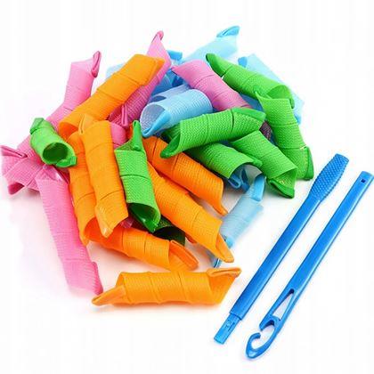 Imaginea din Bigudiuri spiralate pentru păr 50 cm - 20 bucăți + cârlig