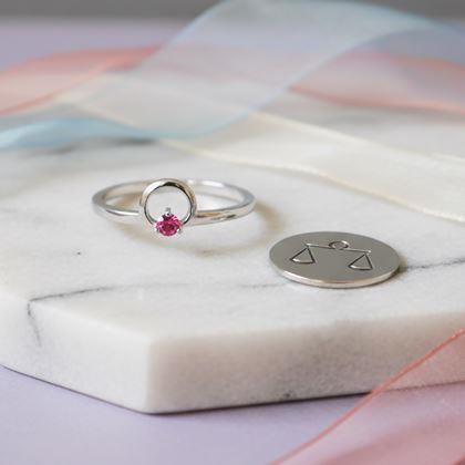 Imaginea din Inel ajustabil cu semn zodiacal - balanțe