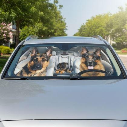 Imaginea din Parasolar auto cu ventuze - câini