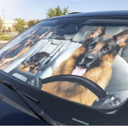 Imaginea din Parasolar auto cu ventuze - câini