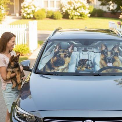 Imaginea din Parasolar auto cu ventuze - câini