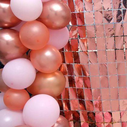 Imaginea din Draperie pentru petrecere cu dreptunghiuri - roz-auriu