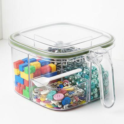 Imaginea din Cutie compartimentată cu mâner – 4 compartimente, 4 lingurițe