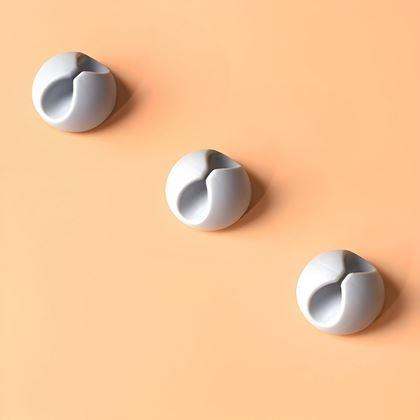 Imaginea din 5 buc. Suporturi autoadezive pentru cabluri - alb