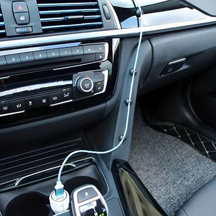 Imaginea din 5 buc. Suporturi autoadezive pentru cabluri - negru