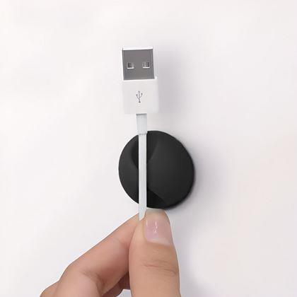 Imaginea din 5 buc. Suporturi autoadezive pentru cabluri - negru