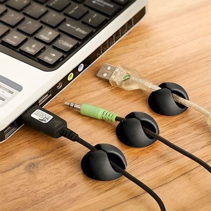 Imaginea din 5 buc. Suporturi autoadezive pentru cabluri - negru