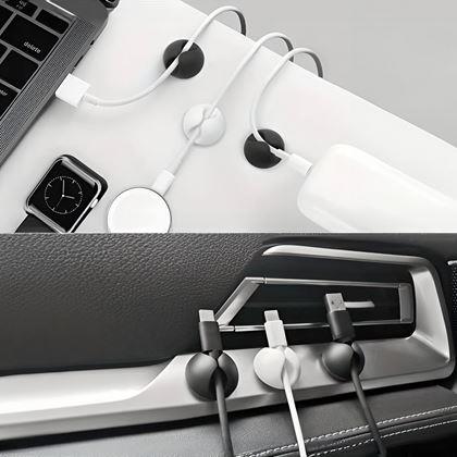 Imaginea din 5 buc. Suporturi autoadezive pentru cabluri - negru