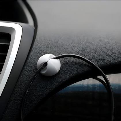 Imaginea din 5 buc. Suporturi autoadezive pentru cabluri - alb