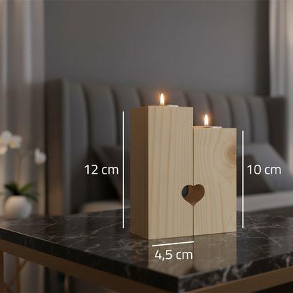 Imaginea din Suporturi din lemn pentru lumânări tip pastilă pentru cupluri, 2 bucăți - mandala